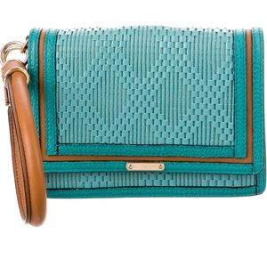 BURBERRY Prorsum Kingfisher Wristlet Clutch (some DAMAGE to bag- see images.